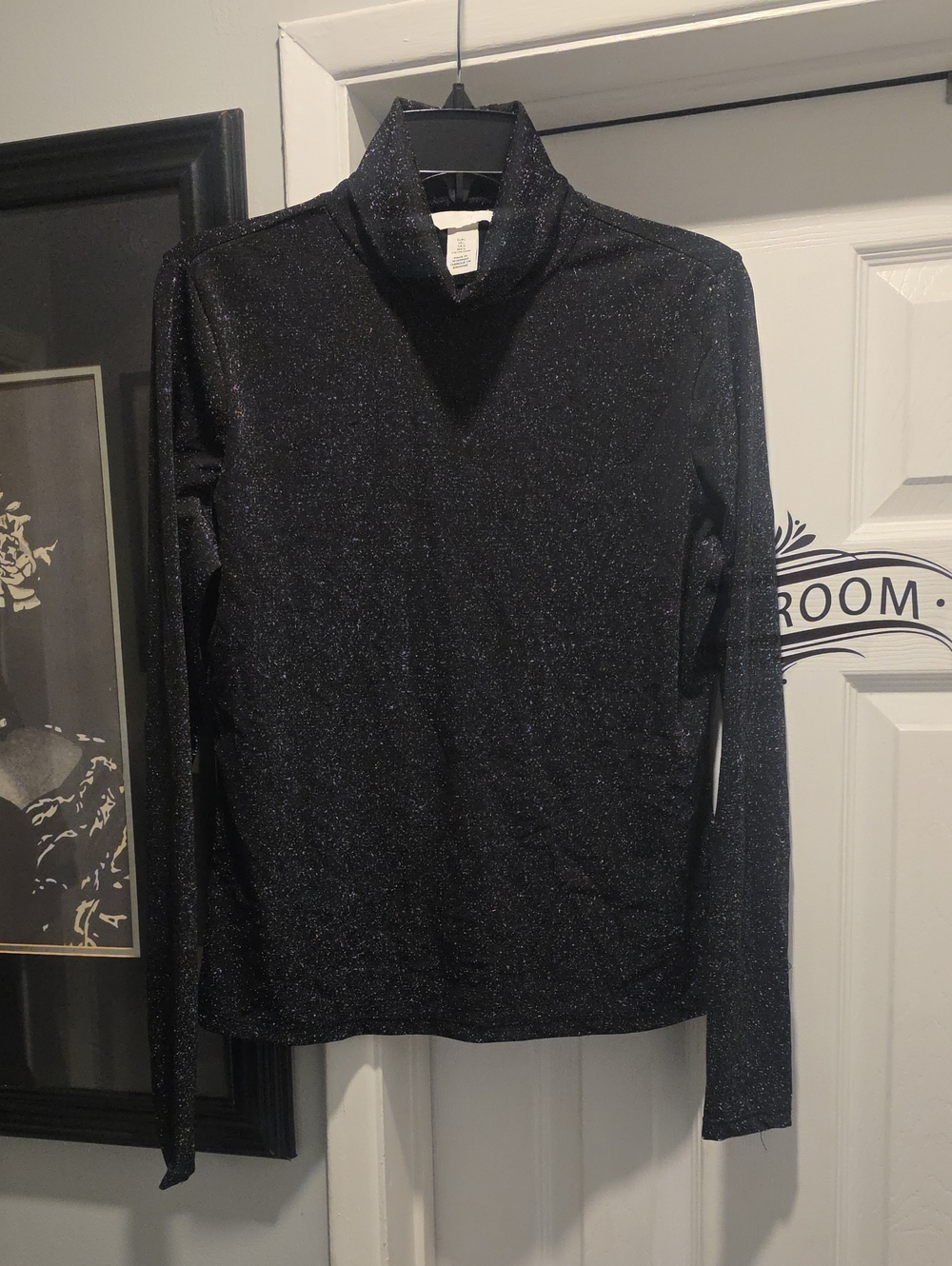 H&M Black Sparkle Turtleneck Sweater